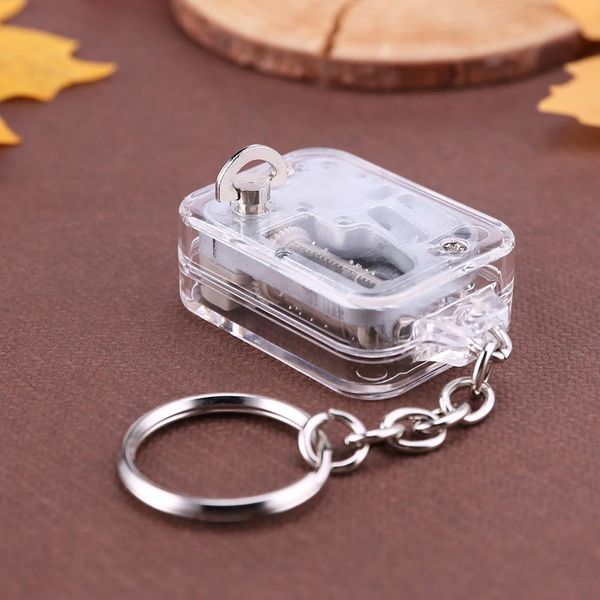 1-10pcs Kids Music Box Mouvement Keychain 18 TONES DIY Baby Handy Crank Musical Instrument Toy Baby Birthday Giftshome Decor