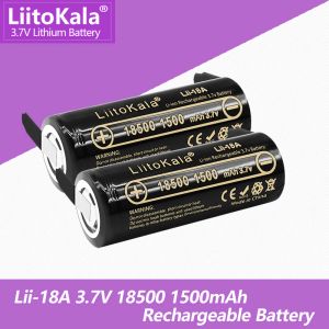 Liitokala Lii-18a 18500 1500mAh 3.7 V Batería recargable Recarregavel Batería de iones de litio para linterna+níquel de bricolaje