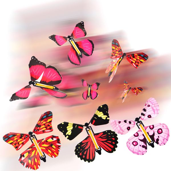 1-10pcs magic vainage de papillon volant dans le livre de la bande de caoutchouc Powered Fairy Flying Toy Great Surpris Gift Party Favor