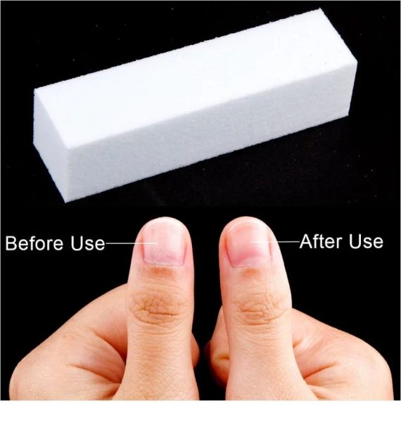 1/10pcs fichiers de ongles tampons bloc de blocage de manucure Pédicure Care Nail Art Pilding Polinging Blanc Sponge Tampons NailFiletols