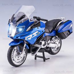 1 12 BMW R1250RT MOTORCYCLES Simulatie Legering Motorfietsmodel Schokdempers Sound en Light Collection Toy Car Kid Gift T230815