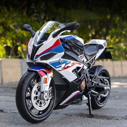 1 12 BMW S1000RR 2021 RACING MOTORCYCLES Simulatie Legering Motorfiets Model Schokdebaren Collectie Toy Car Kid Gift T230815