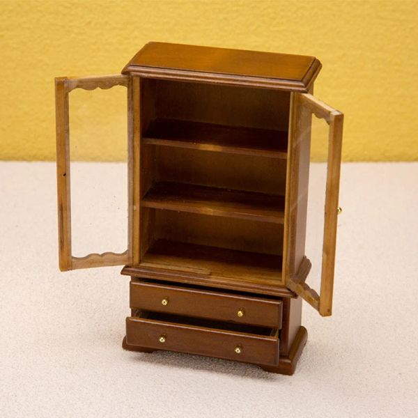 1:12 Dollhouse en miniatura Bookcase Showcase Gabinete de almacenamiento Armario de casillero Muebles para el hogar Accesorios de la casa de muñecas Decoración del juguete