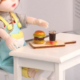 1:12 Dollhouse Miniature Hamburger Coke Cup Fries Fast Food Model Keukenaccessoires voor poppen huisdecor kinderen spelen speelgoed