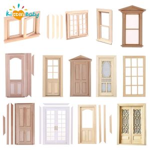 1:12 Dollhouse de madera Marco de la puerta de madera Muebles Muebles de muebles de muebles de la casa de muñecas Miniatura Panel de juego House