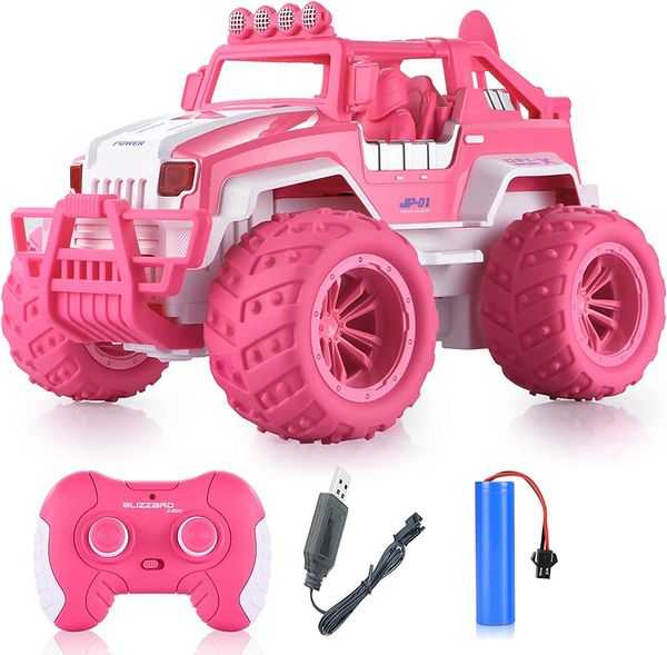 1:12 belle rose RC voiture fille cadeaux télécommande électrique dérive voiture tout-terrain monstre chenille voitures sable jouets 2377