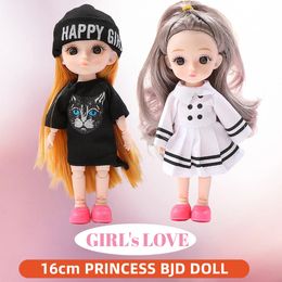 1 12 Schaal 16 cm BJD Pop met Kleding en Schoenen DIY Beweegbare 13 Gewrichten Mode Prinses Figuur Gelukkig Meisje Gift Kind Speelgoed 231228