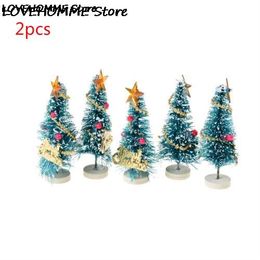 1-12pcs petit bricolage de Noël arbre de Noël faux pin mini-bouteille sisal brosse de Noël arbre de Noël
