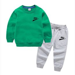 1-13 ans enfants automne vêtements ensemble enfants garçon marque LOGO imprimer pantalon costume à manches longues t-shirts pantalon survêtement