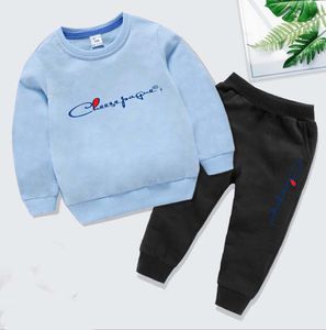 1-13 jaar kinderen peuter jongenskleding set modemerk logo print lange mouw top met broek kinderen baby herfst outfit pakken
