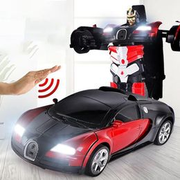 1:14 Elektrische afstandsbediening RC Stunt Auto Gebaar Sensor Transformeerbaar Robot Toy