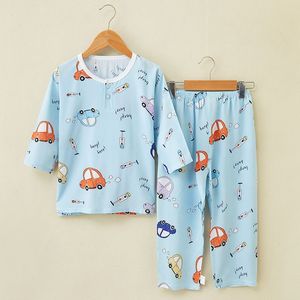 Pyjama en coton d'été de 1 à 15 ans ensemble pour garçons filles pour enfants chambre à coucher pour bébés lâches minces de vêtements pour enfants pantalons de vêtements pour enfants
