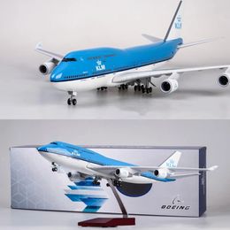 1/157 Schaal 47 Cm Vliegtuig 747 B747 KLM Royal Dutch Airlines Model W Licht Wiel Diecast Hars Vliegtuig Voor Collection 240119