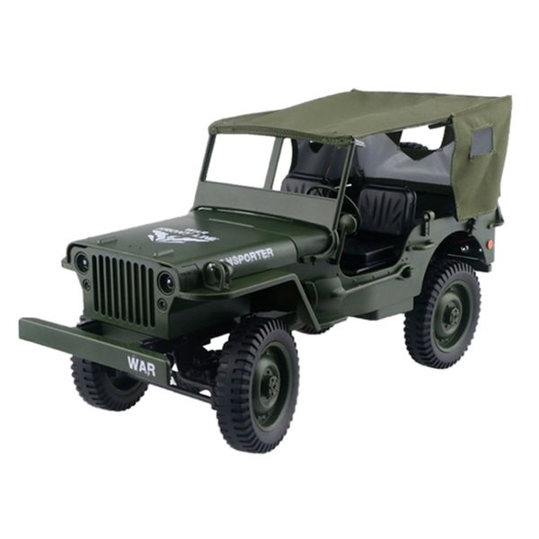 1:16 Mini militaire Jeep télécommande Buggy 4 roues motrices RC camion Suspension tout-terrain modèle de Simulation de véhicule avec tente