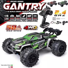 1/16 Escala grande RC 50 kmh Juguetes de alta velocidad para adultos y niños Coche de control remoto 24G 4WD Off Road Monster Truck 240103