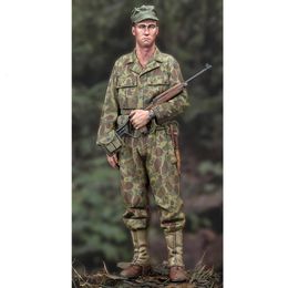 1/16 US Army 2 Heads Resin Model Figuur Soldaat Militaire thema's Niet -geassembleerde en ongeverfde kit 240430