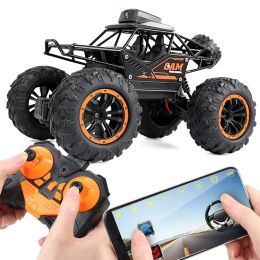 1:18 RC Car 4wd Off-Road Buggy RC Crawler App Toago Controly Car with Camera HD Monster Cars and Trucks 2.4g Toys for Boys Gifts
