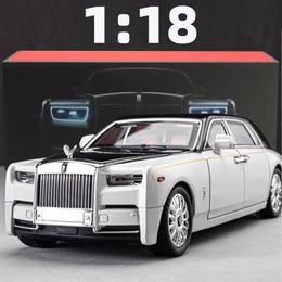 1 18 Rollsroyce Phantom Modèle Car Zinc Alloy Pull Back Toy Diecast Car avec Sound and Light Realist Modeling Model Toy 240409