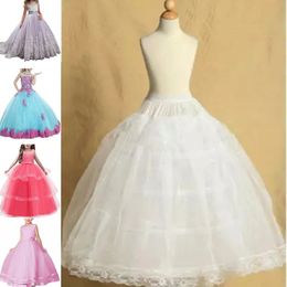 1-18 jaar witte peuter petticoat voor meisjes kinderen crinoline onderboren bloemenmeisje tule dans jurk puffy rok jupon 3Hoop 7Size 240325