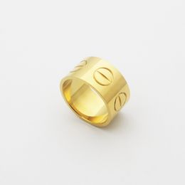 1,1 cm brede schroefring goudkleur liefdesring luxe merk roestvrijstalen paar ringen voor vrouwen dame jongen geschenken