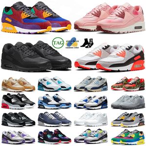 Air Max 90 Airmax 90s Womens Mens Running Outdoor Shoes Mac Black White Navy Blue Rose Pink Camo Orange Cool Grey Infrared Royal【code ：L】Obsidian Big Size Sneakers Trainers Dhgate