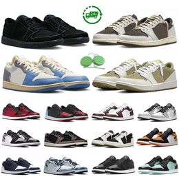 1 Chaussures de basket-ball pour hommes femmes 1s Sneaker bas Olive Noir Phantom Reverse Moka Fragment Dark Mocha Unc Gris Royal Toe Wolf Gris Hommes Femmes Baskets Baskets de sport