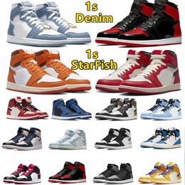 1 1s Herren Basketballschuhe Damen Freizeitschuhe Turnschuhe Schwarz Rot Unc Blau StarFish Lost Found Denim Shadow 2.0 Chicago Grey Fog Luxus Damen Trainer Sportturnschuhe