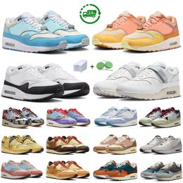 1 1s Hombres Mujeres Zapatos para correr 87 Zapatilla de deporte Naranja Frost Blue Gale Big Bubble Monarch Obsidian Urawa Familia Panda Aqua Noise Safari Monarch Entrenadores para hombre Zapatillas deportivas