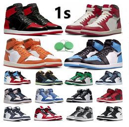 1 1s UNC Toe Big Kids Basketball Shoes Sneaker Lost Found Gorge Lucky Green StarFish Bred Patent Dark Moka Grey Fog True Blue Shadow Girl Trainers Sports Sneakers