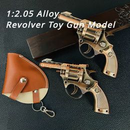1:2.05 Alloy Revolver Toy Gun Model Noise Maker Full Metal Look Real Collection Cannot Shoot Pistol Outdoor Cs Pubg Game Prop Fidgets Toys Birthday Gifts for Boys Adult