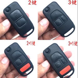 1/2/3/4 knop Flip Folding Car Shell Remote Sleutelhanger Case voor Mercedes Benz SLK E113 A C E S W168 W202 W203 1984-2004