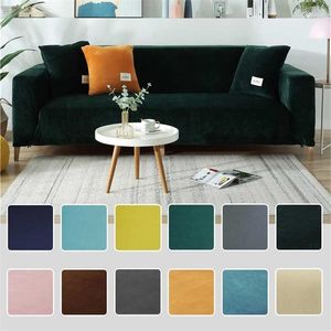 1/2/3/4-zits universele maat Sofa Cover Fluwelen Stof Couch All-inclusive Tight Wrap S voor Woonkamer Home 2111116