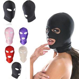 1/2/3 gat Mannen Vrouwen Volwassen Spandex Bivakmuts Open Mond Gezicht Oog Hoofd Masker Kostuum Slave Spel Rollenspel hoeden voor vrouwen 240108