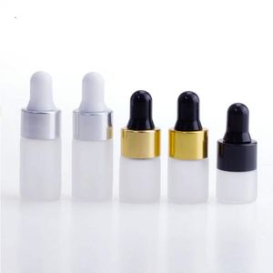 1 2 3 ml Flacons compte-gouttes en verre givré Mini bouteilles d'échantillon cosmétique vides Bouteilles compte-gouttes d'huile essentielle Flacons de parfum Conteneur liquide B Lvsl