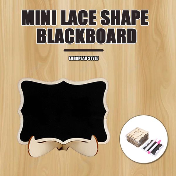 1/2/3 Sets 22 PCS Mini Wooden Blackboard Stand Stand Forma Catalkboards Tablas de mesa de mensajes Señales para la fiesta de cumpleaños de la boda