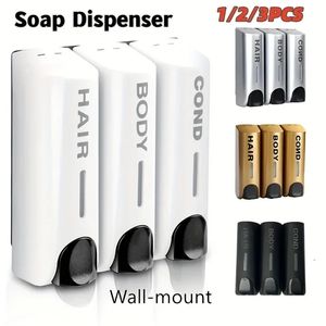 1/2/3 Heads Handleiding Zeepdispenser Wandmontage El Shampoo Box Bad Box 400 Ml Zeep fles Muur Hanger Druk Dispenser Thuis 240312