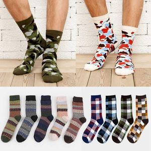 1/2 / 3pair Men Crew Socks Mannen Lange Casual Winter Warm Solid Business for Ademend Cotton Hip Hop1