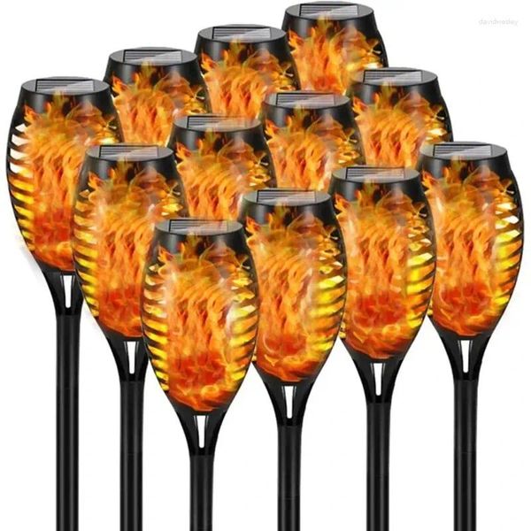 1/2/4/6/8/12pcs Solar Flame Light Outdoor Termroproping 12leds Torches Lampe paysage pour Courtyard Garden Yard