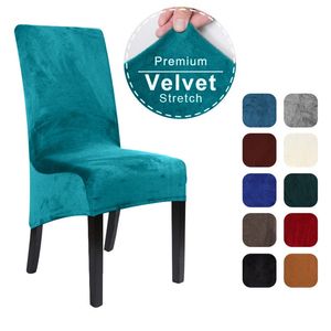 1/2/4/6 Uds tela de terciopelo tamaño XL funda para silla especial grande Spandex alto asiento trasero cubre comedor banquete 211105