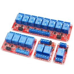 1 2 4 8 canal 5V 12V de relais de relais Bouclier de carte avec prise en charge Optocoupler Tustier de niveau élevé et de bas niveau pour Arduino