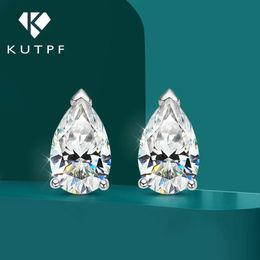 21/2/4 Pendientes de sílice en forma de gota de quilates con certificado Corto de perlas Pendientes de diamantes 925 Pendientes de plata 240430