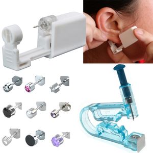 1/2/4 pièces jetable stérile oreille Piercing unité Cartilage Tragus Helix Piercing pistolet pas de douleur perceur outil Machine Kit goujon bijoux