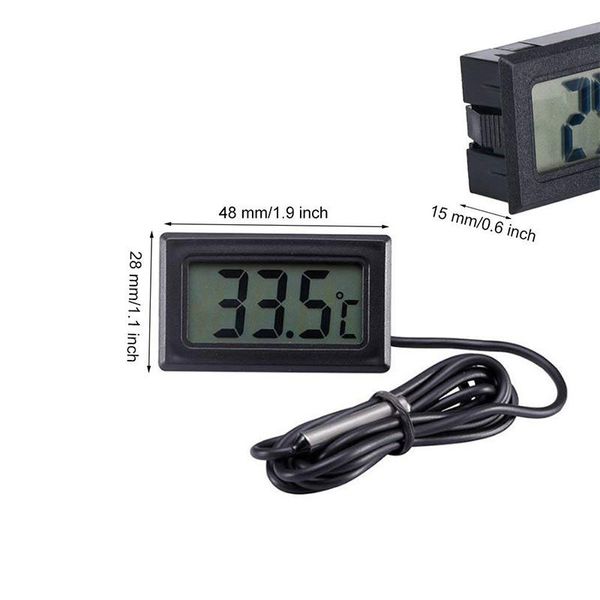 1/2/4pcs mini termómetro digital LCD con sonda impermeable sensor de temperatura conveniente para exteriores para refrigerador de refrigerador
