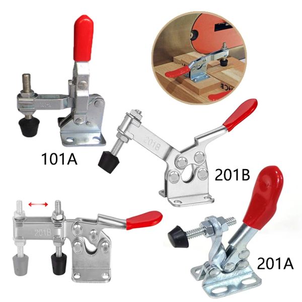 1/2/4pcs Toggle Clamp 201a/201B/101A Horizontal Horizontal Release Release Subvelajas Conjuntos de abrazaderas de clampas para carpintería de madera Herramienta