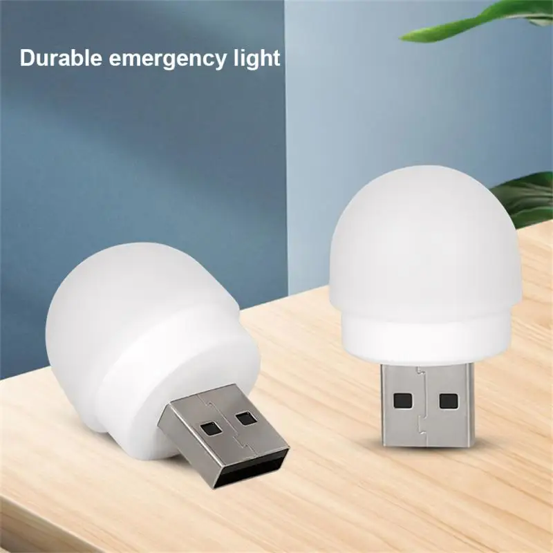 1/2/5/20PCS Portable USB Plug LED Lamp Reading Book Light Small Round Night Light For Computer Mobile Power Charging Lamp
