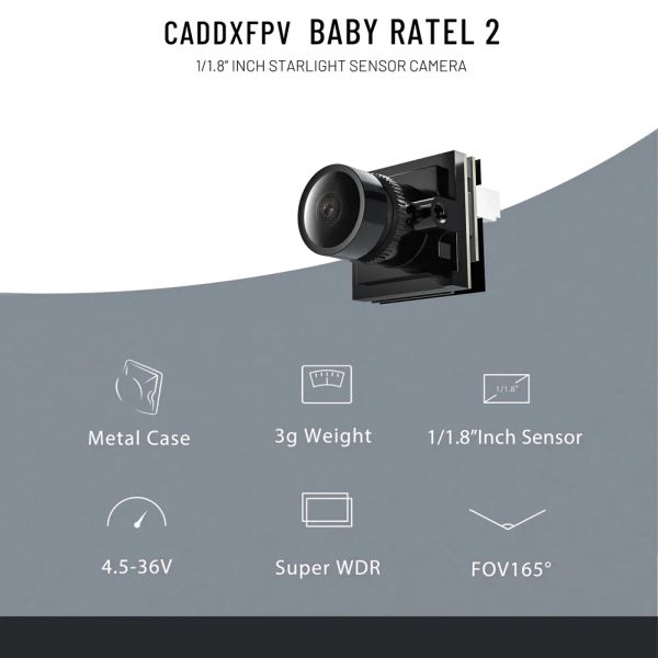 1/2/5 pièces caddx bébé ratel 2 fpv nano taille 1200TVL Starlight Low Latency Jour et nuit Freestyle FPV Camera pour RC Drone