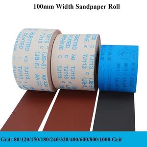 1/2/5m 4 '' 100 mm breedte schuurpapier Roll Emery Doek Schuurpapier Sapende vellen 80 120 150 180 240 400 600 800 1000 GRIT
