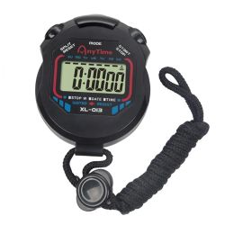 1/2 / 5pcs Kiners de cuisine Timers Classic Digital Professional Handheld LCD Chronograph Sports Stopwatch Timer Stop Watch avec chaîne