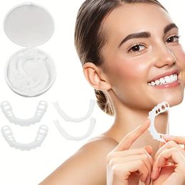 1/2 boîtes de facettes dentaires, appareils dentaires artificiels supérieurs et inférieurs, kit de dents cosmétiques, prothèses dentaires cosmétiques pour hommes et femmes