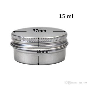 1/2 oz bocaux en aluminium bocaux de vis à vis rond stockage de rond peut conteneur contenant cosmétique métal conteneur vide